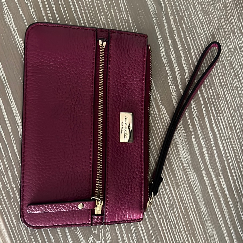 Burgundy kate spade wristlet